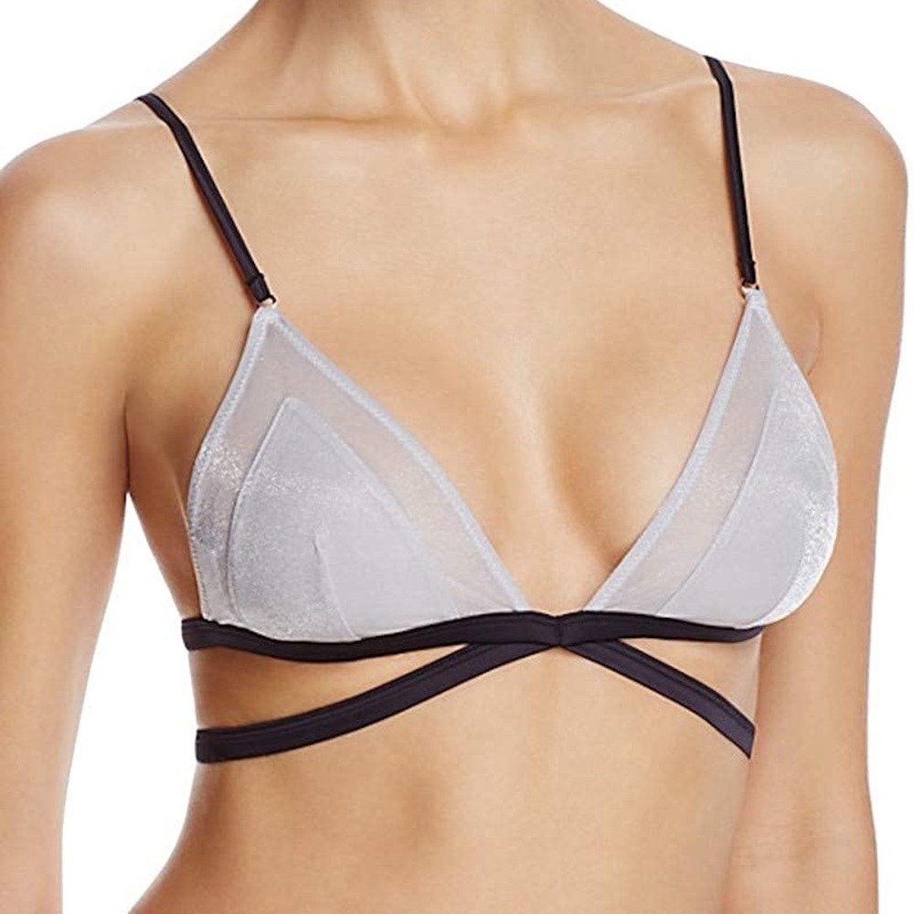 KENDALL + KYLIE | Shine Sheer Triangle Silver Bra